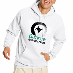 white hoodie classic BMA logo
