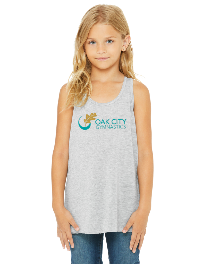 heather gray flowy tank with OCG logo
