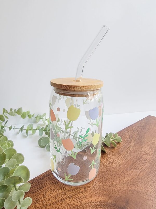 Glass can with bamboo lid - Image 6