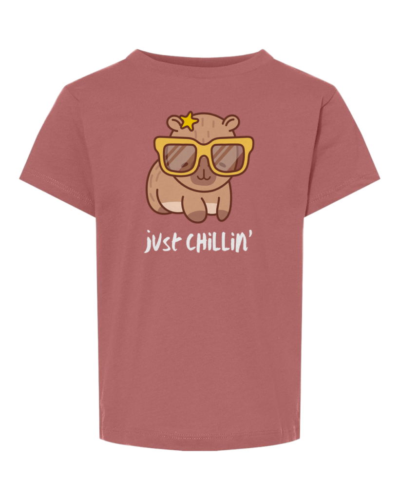 heather mauve tee just chillin design
