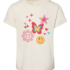 natural tee with retro elements design