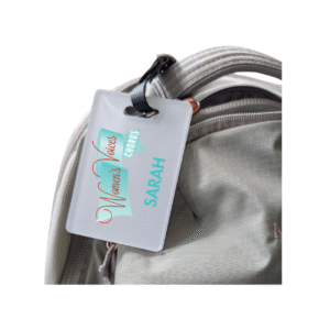 banner logo and name on bag tag