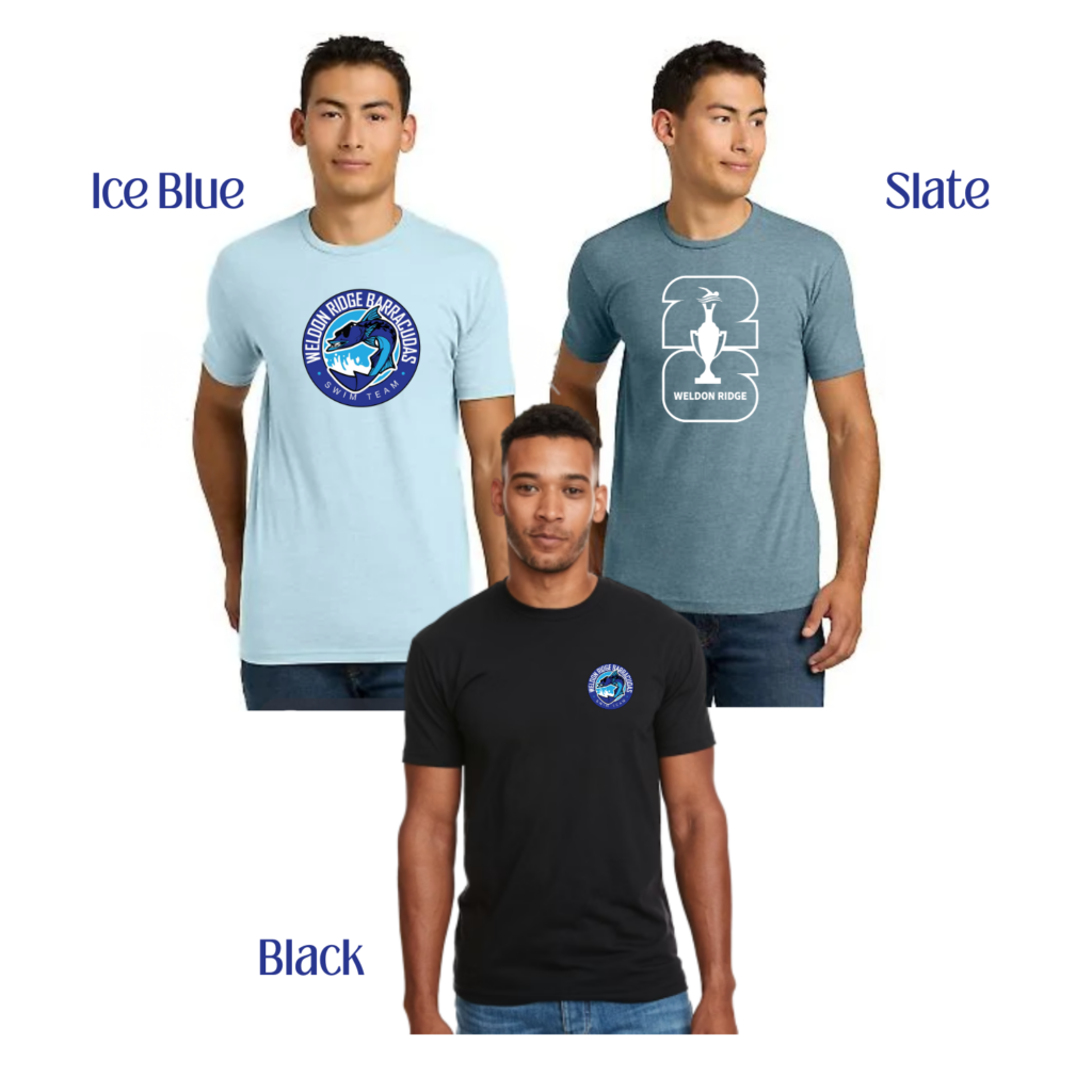 3 colors of tees